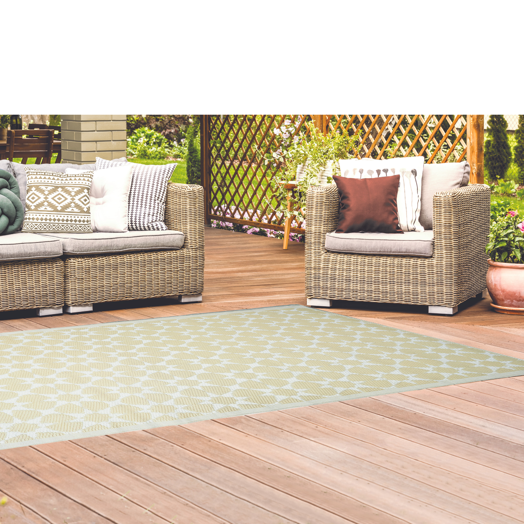 Tapis Interieur Exterieur Patio Beige 120x180