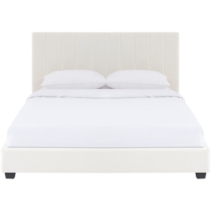 Lit avec tête de lit en velours - WILLIAM