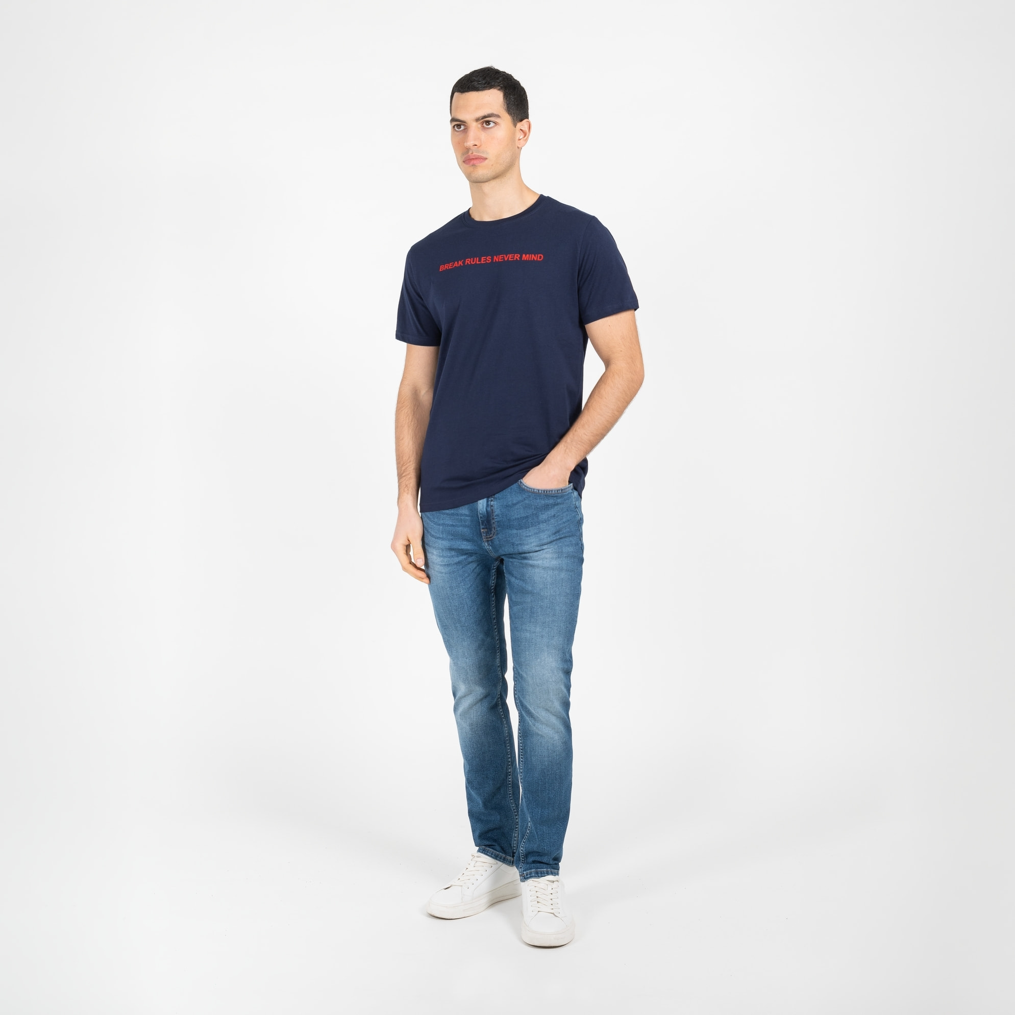 T-shirt jersey cotone organico con stampa narrow fit