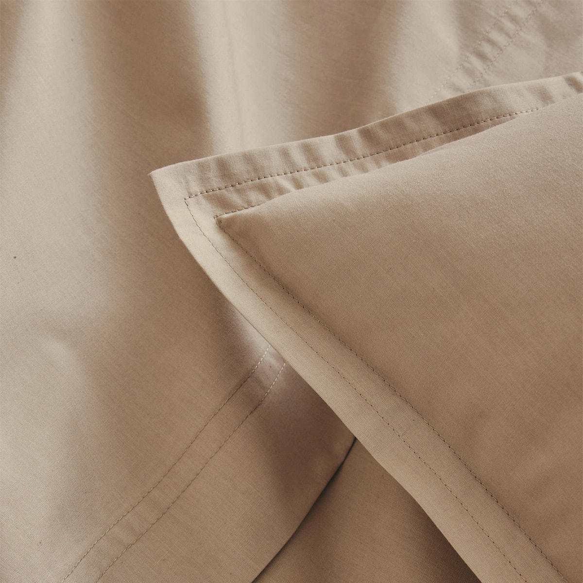 Parure de lit Housse de couette + Taie rectangle en percale de coton, PREMIÈRE, Beige Dune