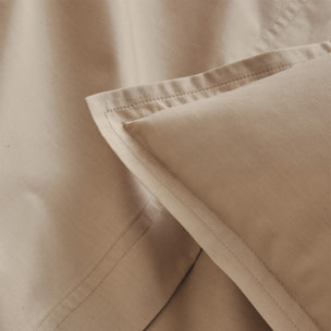 Parure de lit Housse de couette + Taie rectangle en percale de coton, PREMIÈRE, Beige Dune