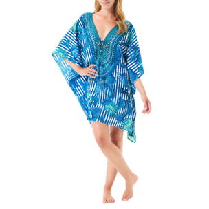 Kaftan corto azul