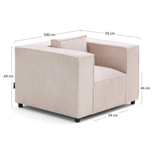 Stella - fauteuil en velours côtelé - Vert
