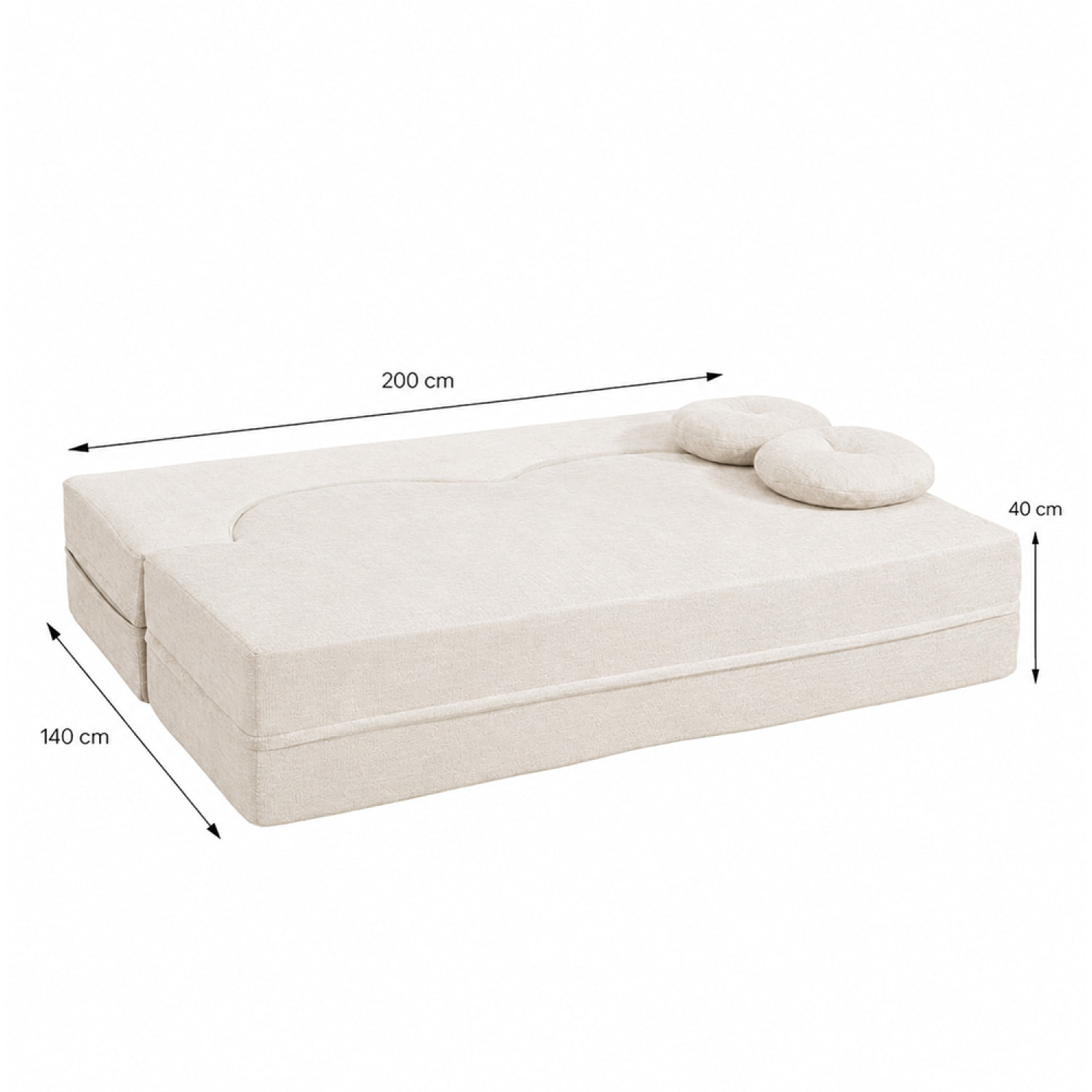 Canapé compressé convertible 2 places en velours beige SHEAF