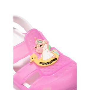 Girl's Pink With Lights Clogs Rubber