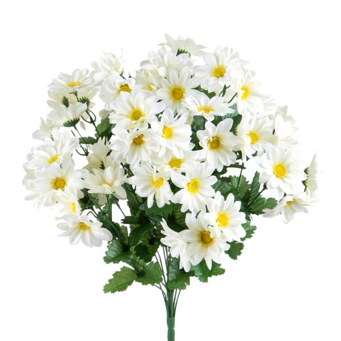 Mazzo Di 18 Margherite. Altezza 61 Cm - Pezzi 3 - 12X81X13cm - Colore: bianco - Bianchi Dino - Fiori Artificiali