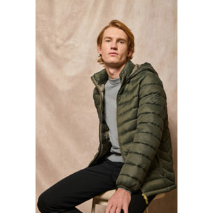 Giacca ultralight Corey verde con cappuccio rimovibile e ricamo PC