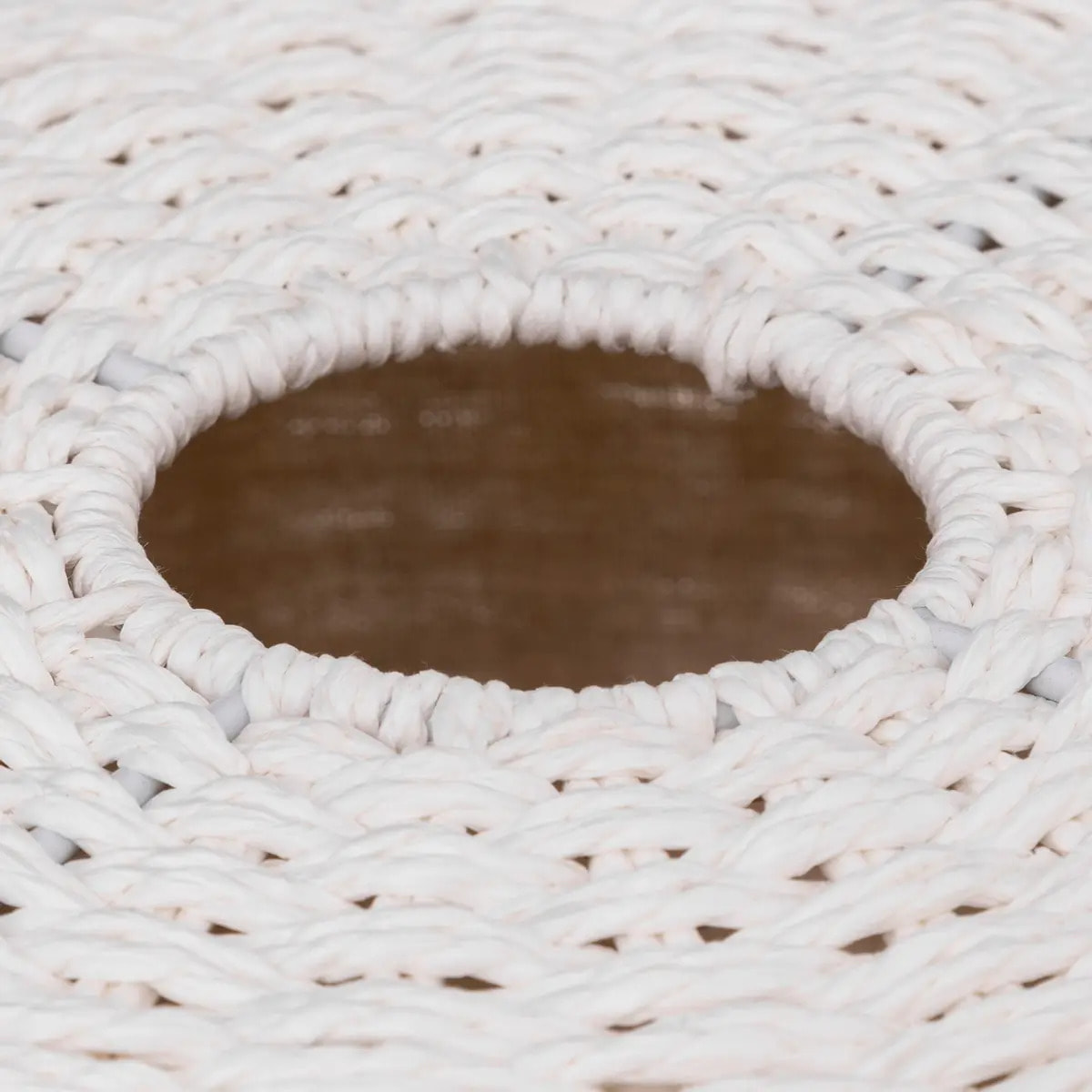 Panier à linge rond 40L "Vannerie" blanc