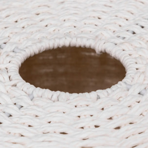 Panier à linge rond 40L "Vannerie" blanc