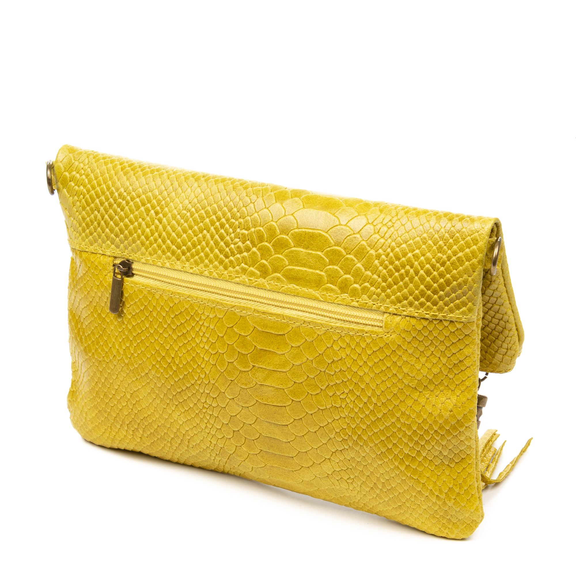 Alzano borsa a tracolla donna. Pelle autentica Camoscio goffrato serpente.