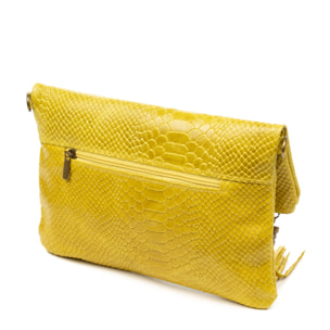 Alzano borsa a tracolla donna. Pelle autentica Camoscio goffrato serpente.