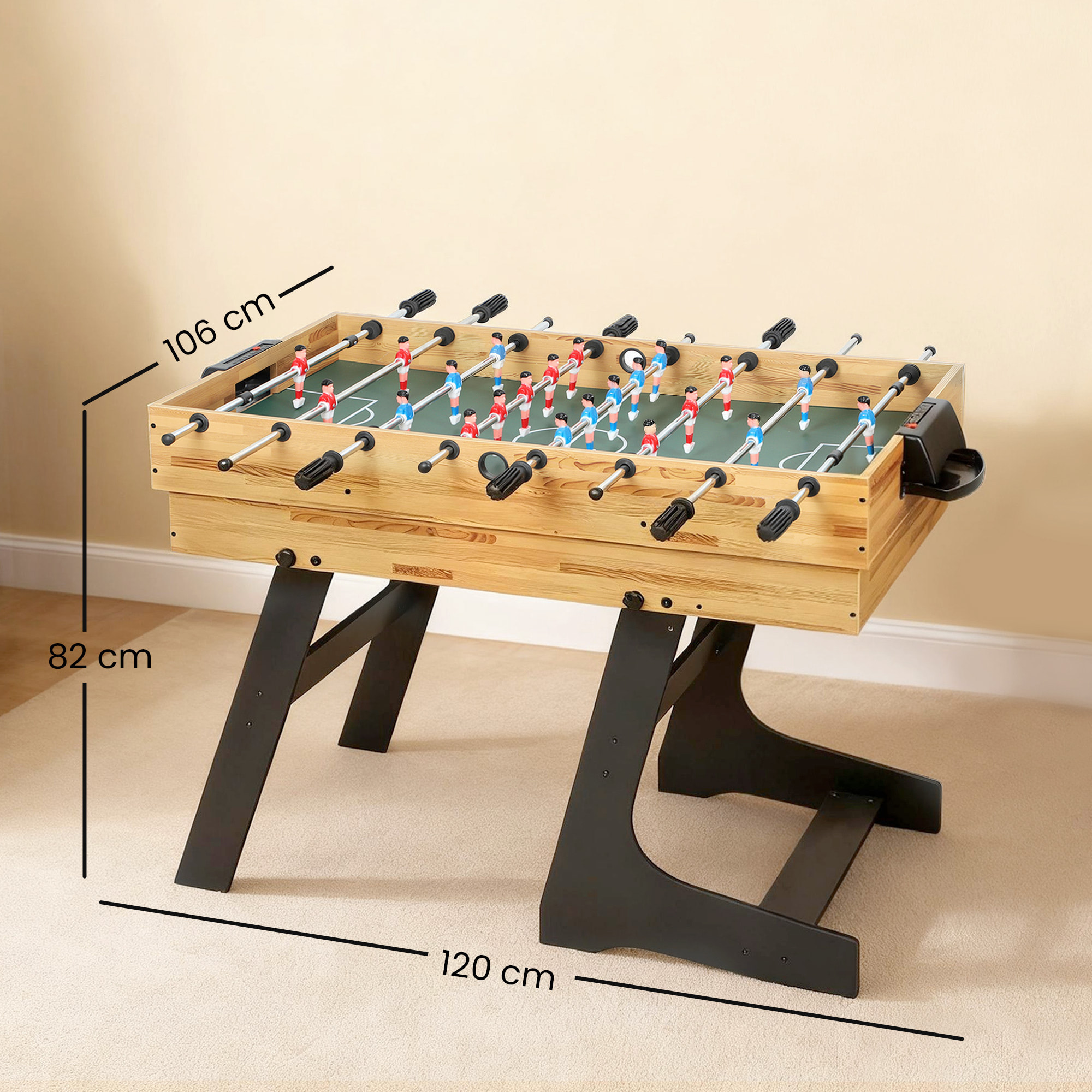 Mesa Multijuegos Plegable 13 en 1, Mesa de Juego con Futbolines para Niños, Billar, Ping-pong, Hockey, Ajedrez, Damas, Backgammon y Accesorios, Diversión Familiar para Adultos y Niños