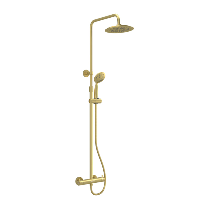Colonne de douche Thermostatique finition Or Doré Brossé 133x26x52 cm - MOLLY GOLD