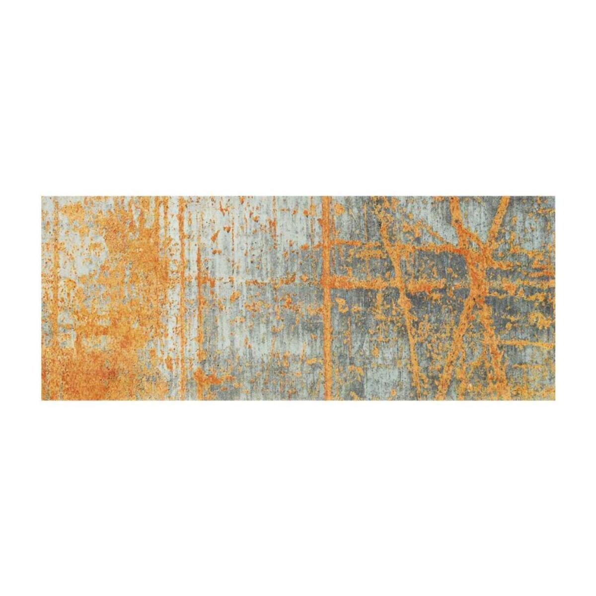 tapis entrée 70x120 tissé orange rectangle motif abstrait RUSTICO