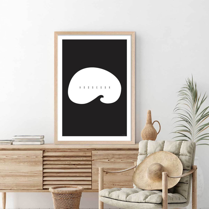 Affiche minimal hossegor Affiche sous cadre bois