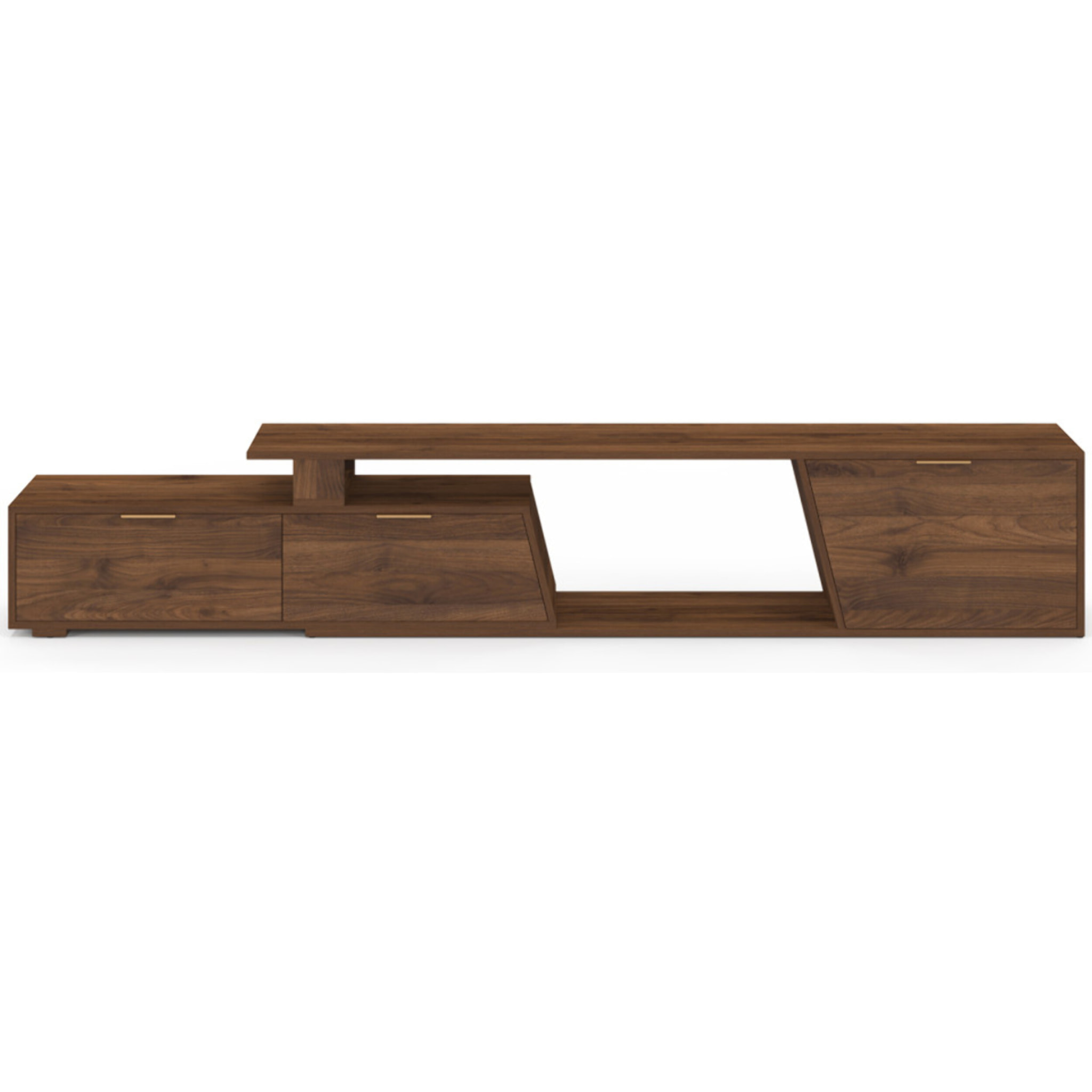 Meuble TV extensible Livona effet noyer 180-270cm