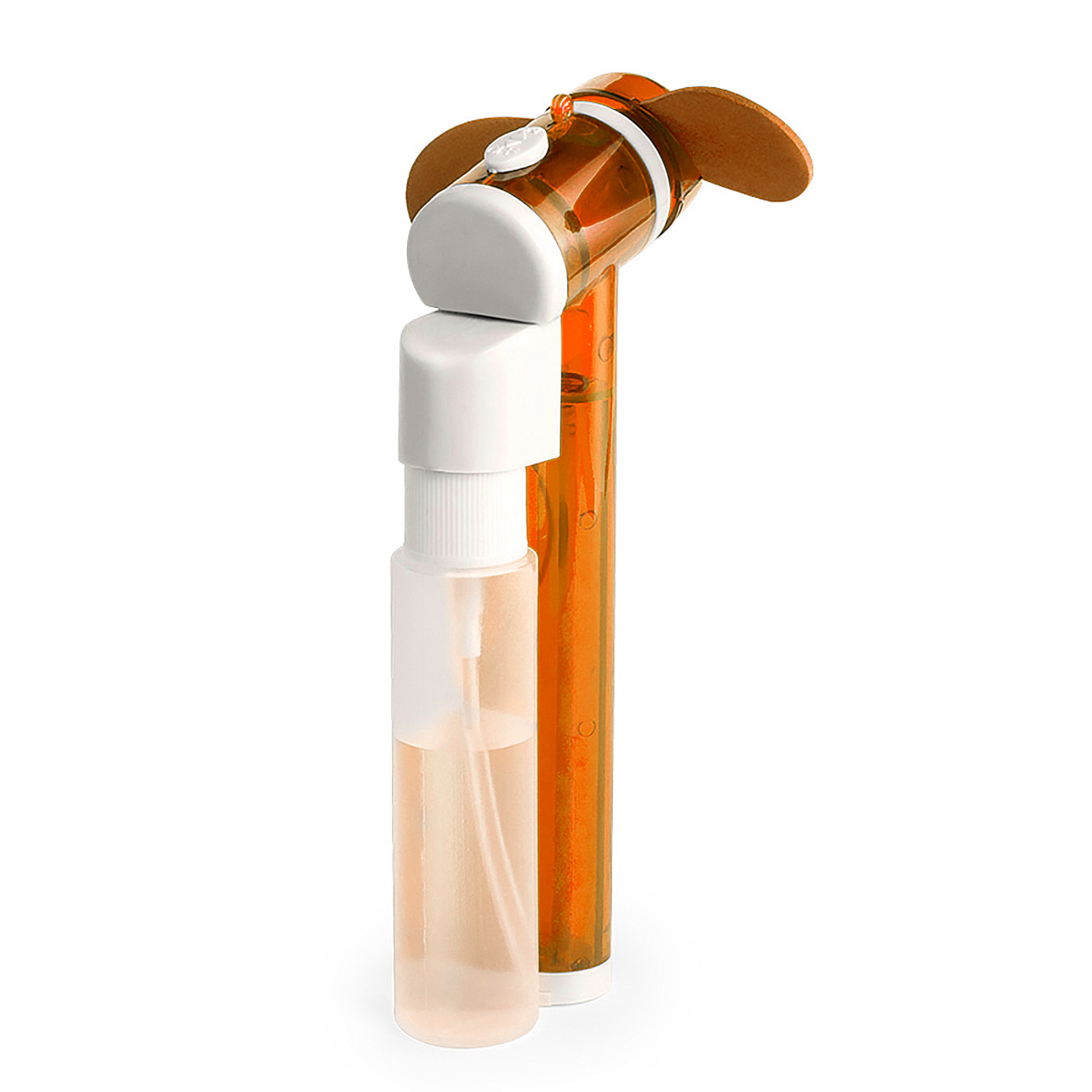 Ventilador vaporizador portátil con depósito de 35 ml y pulverización manual de agua.