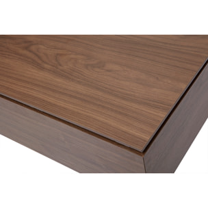 Table basse relevable rectangulaire bois foncé finition noyer et métal noir L103 cm SEDA