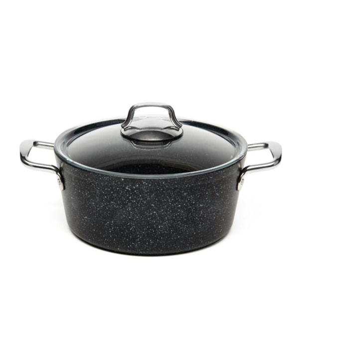 Casserole avec couvercle 24 cm Excelsa – Five Stars, Aluminium antiadhérent Noir