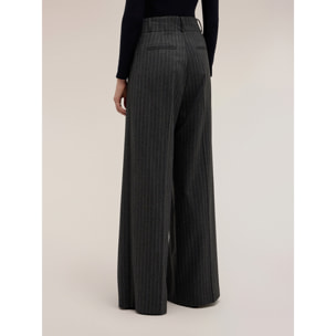 Motivi - Pantaloni palazzo gessati The Tailoring Lab - Grigio