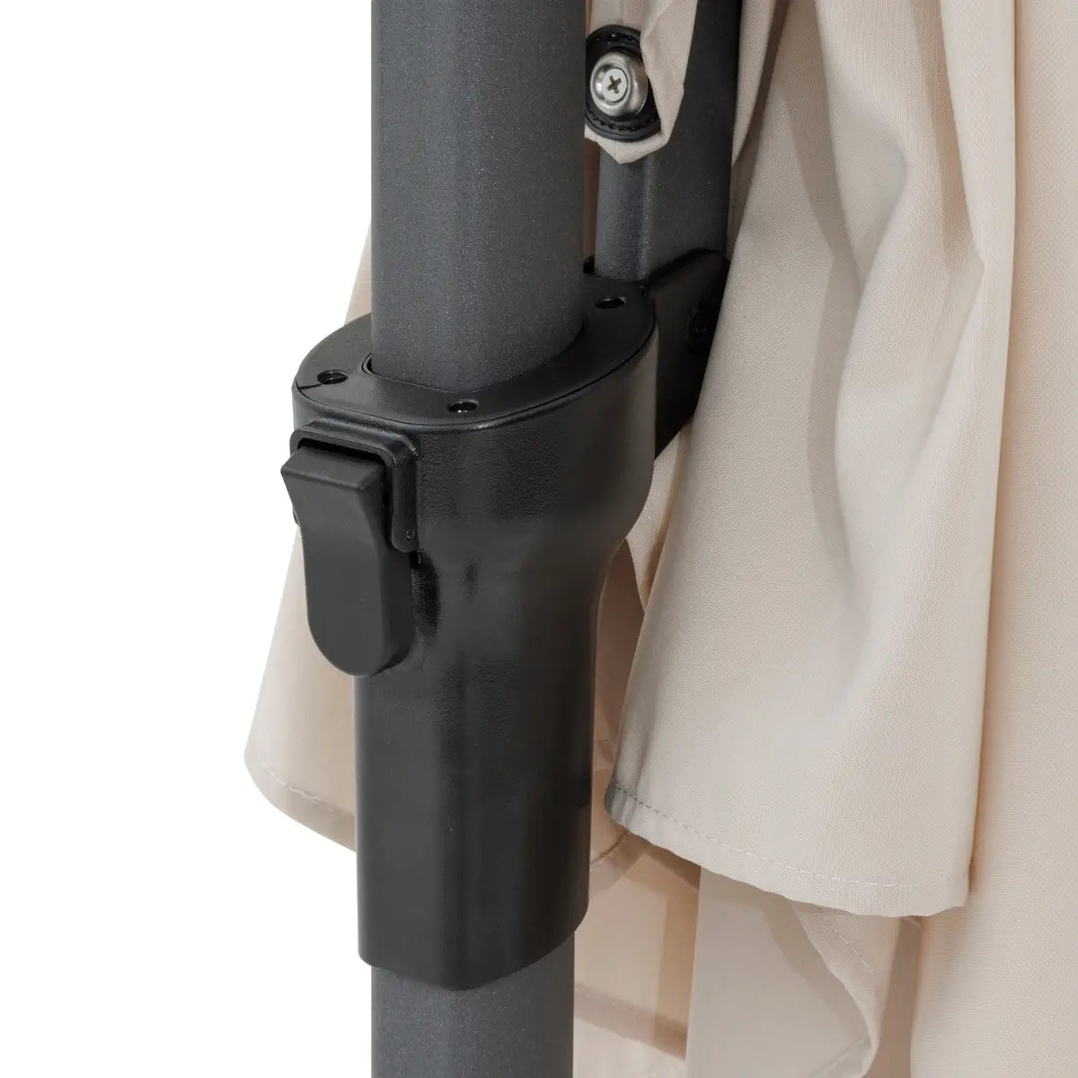 Parasol déporté rond "Naulia" blé 3,3m en acier polyester et nylon