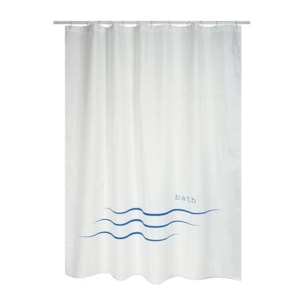 Rideau de douche Polyester PACCO 180x200cm QUALITE PREMIUM   Blanc - Anneaux inclus MSV