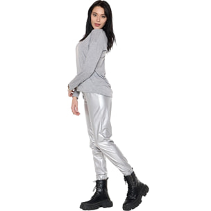 T-shirt da donna a manica lunga con spacco sul retro 'Pearl'