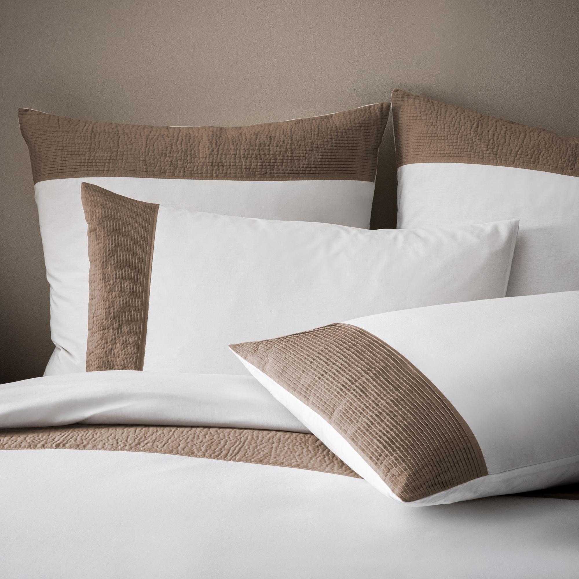 Housse de couette unie en percale de coton BIO, PLISSE TENDANCE