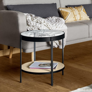 Table d'appoint horloge noir D51cm