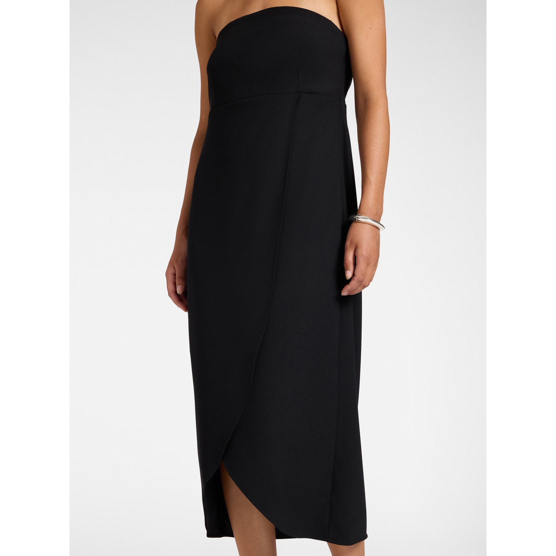 Elena Mirò - Vestido bustier drapeado - Negro