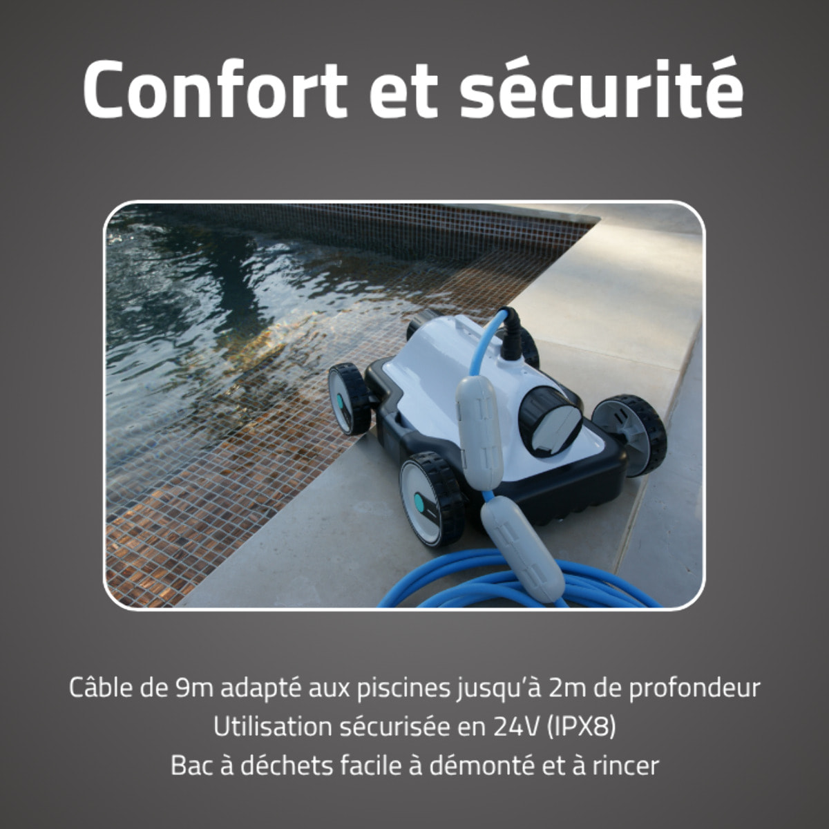 Bestway Robot piscine électrique Mia - nettoyage fond plat - 24m² max