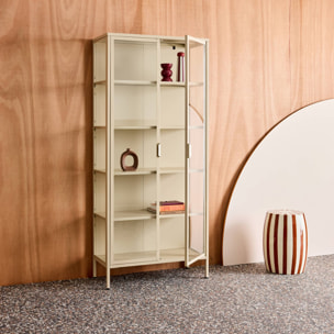 Buffet, vaisselier acier et verre trempé 2 portes 180cm ARKANSAS