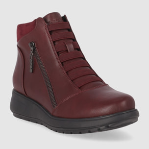 Botines - Vino - Tacón: Bajo