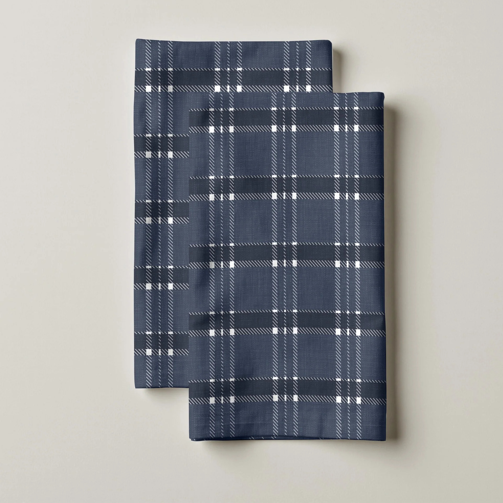 Lot de 2 torchons de cuisine 100% coton Camilo Blue