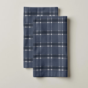 Lot de 2 torchons de cuisine 100% coton Camilo Blue