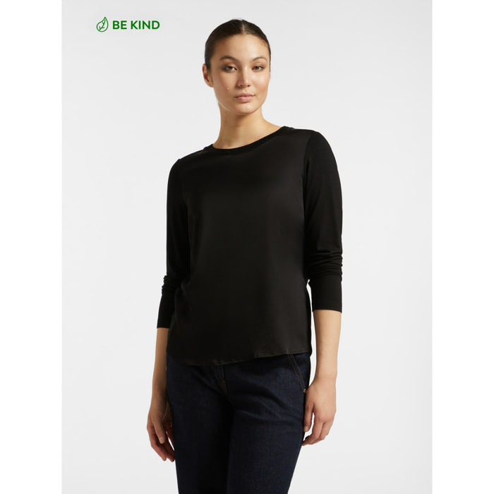 Elena Mirò - Camiseta de viscosa LENZING™ ECOVERO™ - Negro