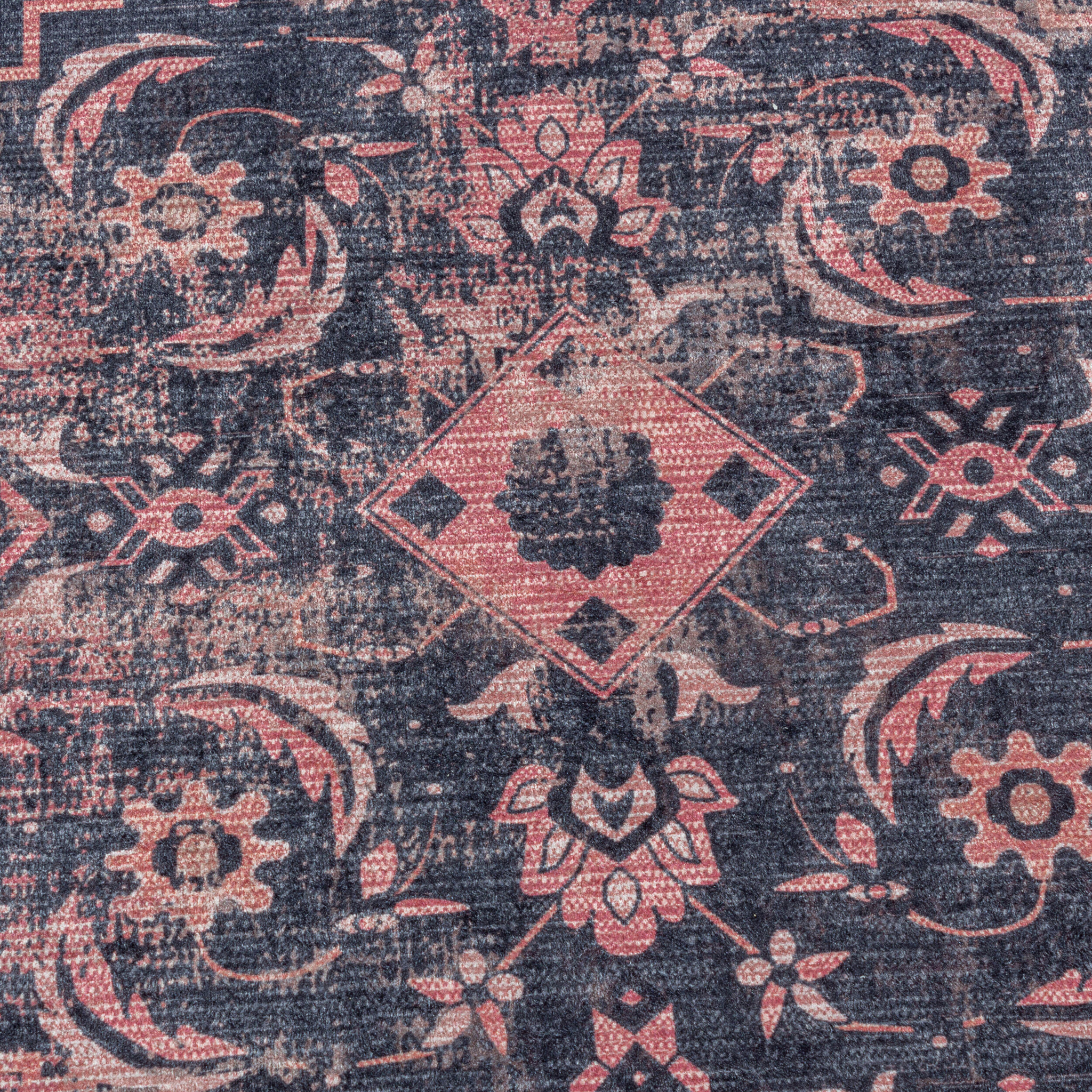 FIESTA - Tapis oriental effet vieilli rouge
