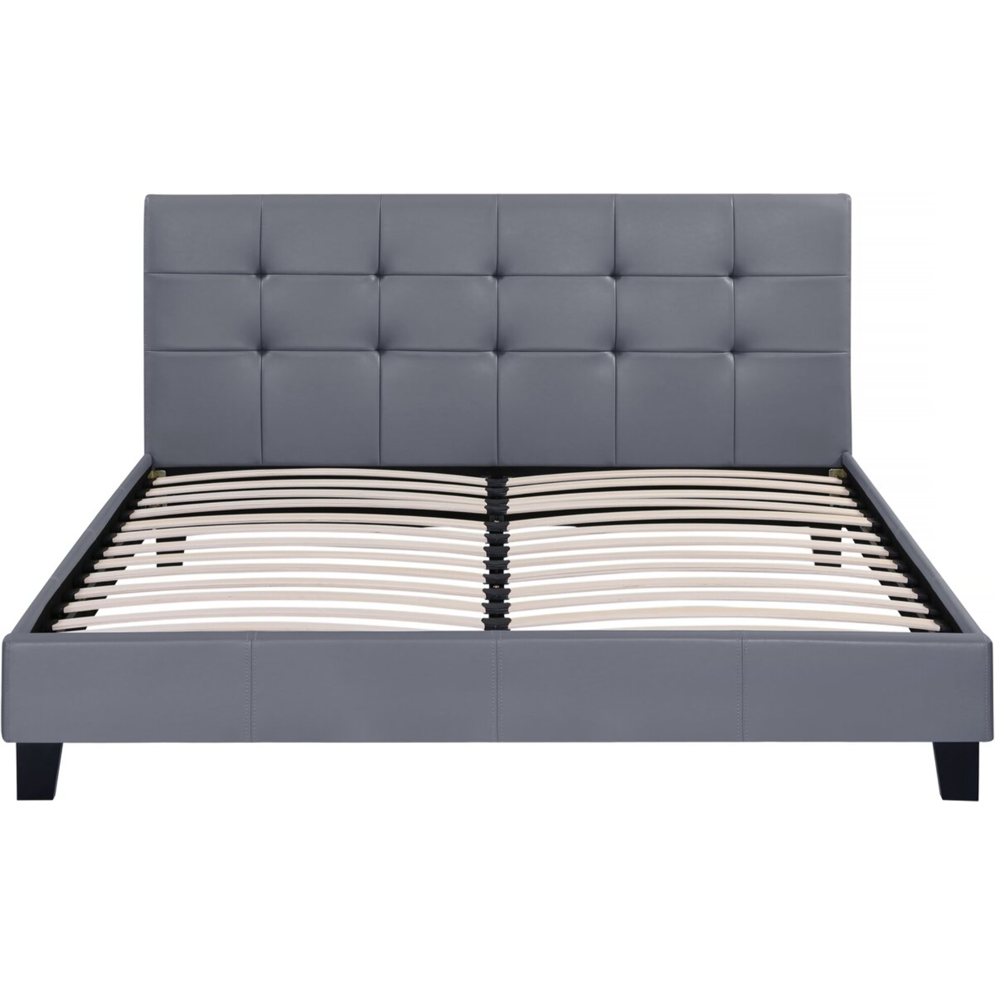 Lit double en pvc "Julia" - 160 x 200 - Gris clair