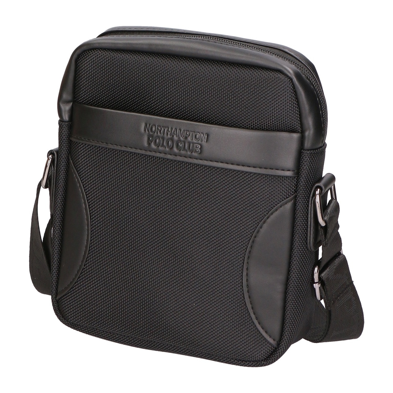 Borsa a tracolla uomo - Modello False - Pelle vegana e nylon - 18.0 x 21.0 x 4.0 cm