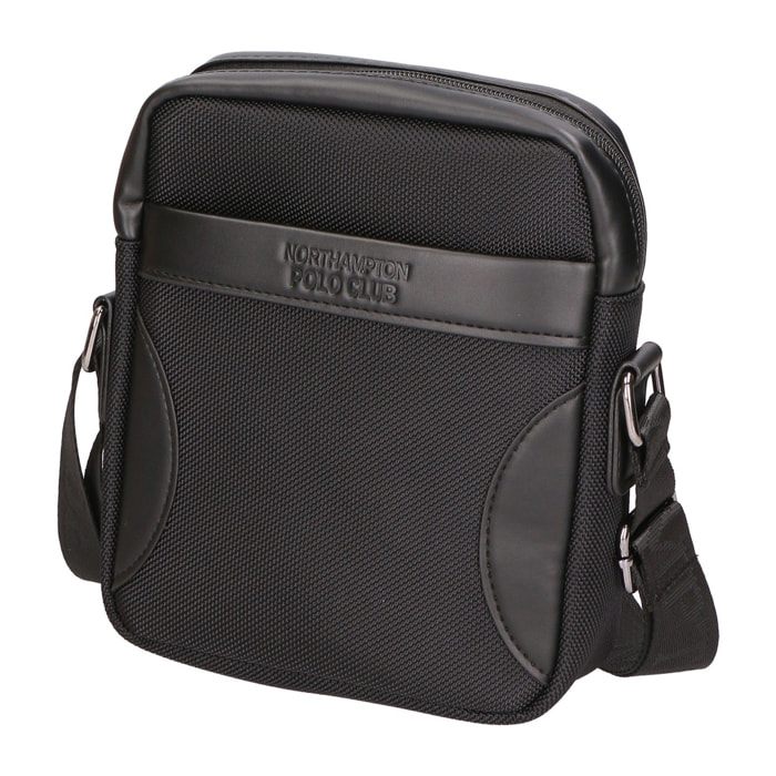 Borsa a tracolla uomo - Modello False - Pelle vegana e nylon - 18.0 x 21.0 x 4.0 cm