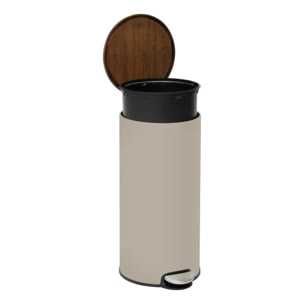 Poubelle Modern Color avec Pedale 30L Argile et Acacia 37,7x29,2x59,5 cm