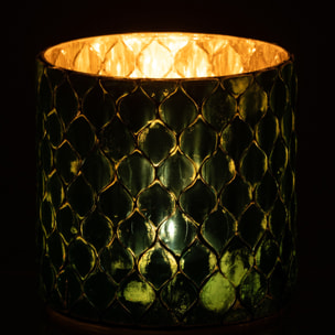 J-Line bougeoir Cylindre Mosaïque - verre - azur