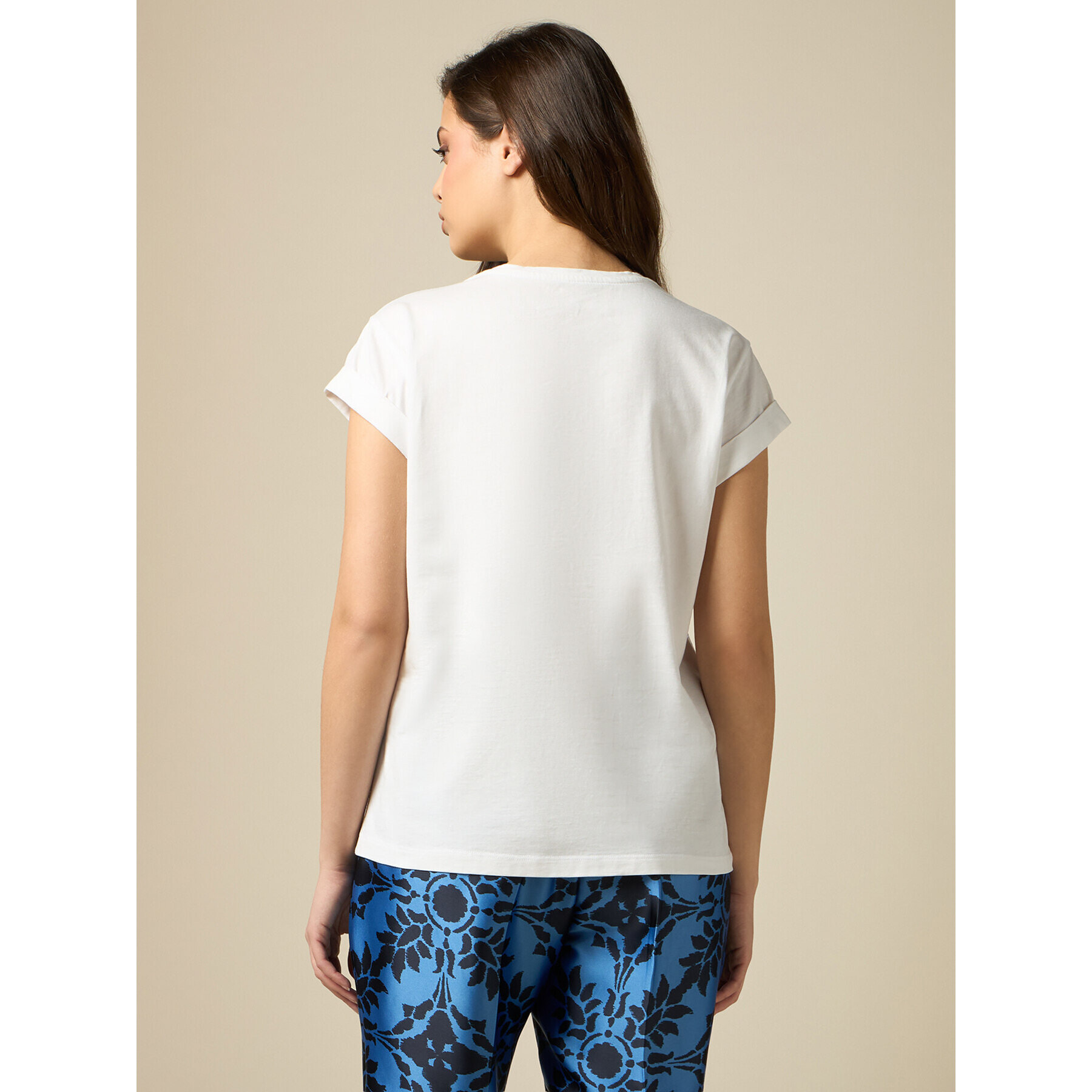 Oltre - T-shirt con pioggia di cristalli - Bianco