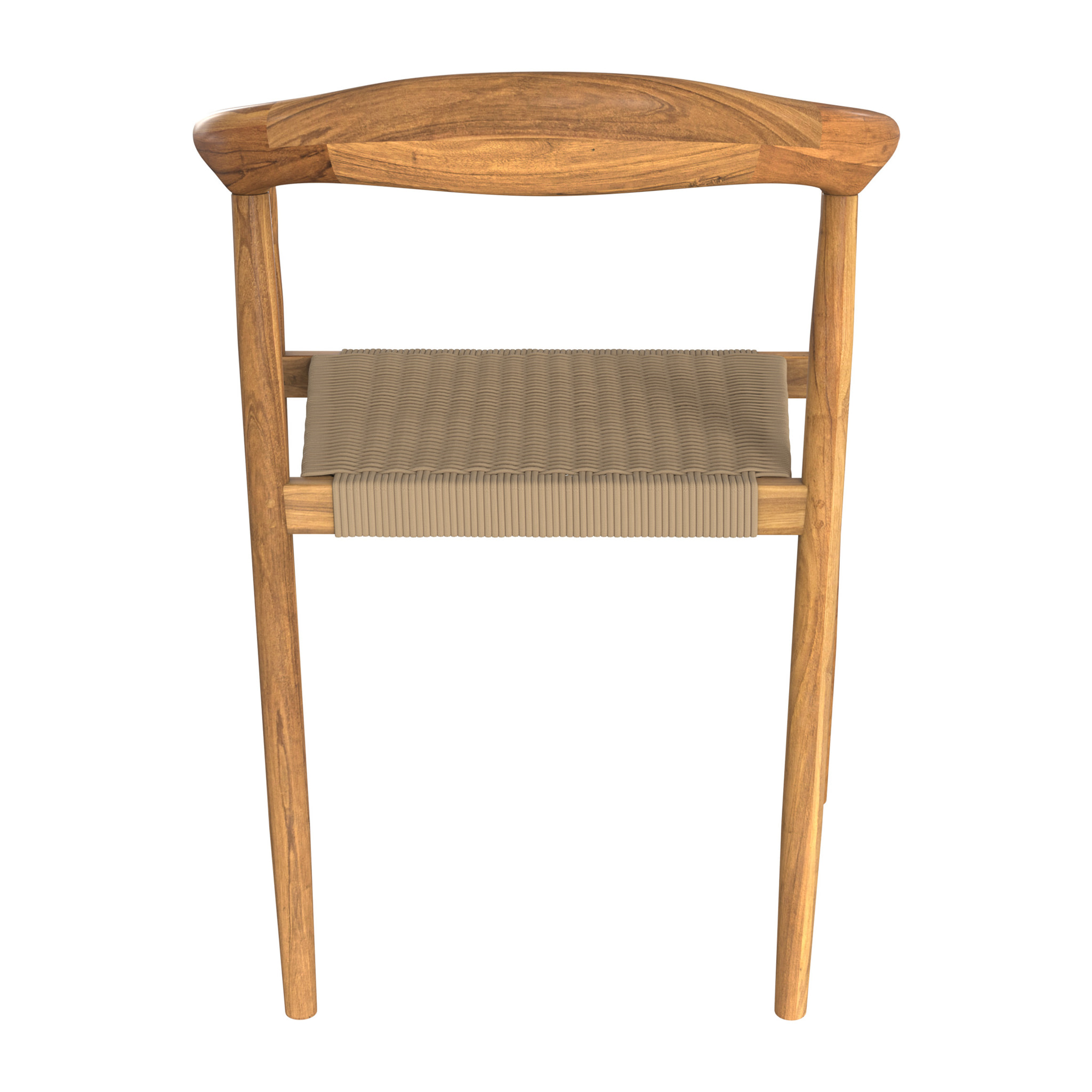 Chaise de jardin en corde tressée grise et bois de teck - Lanza