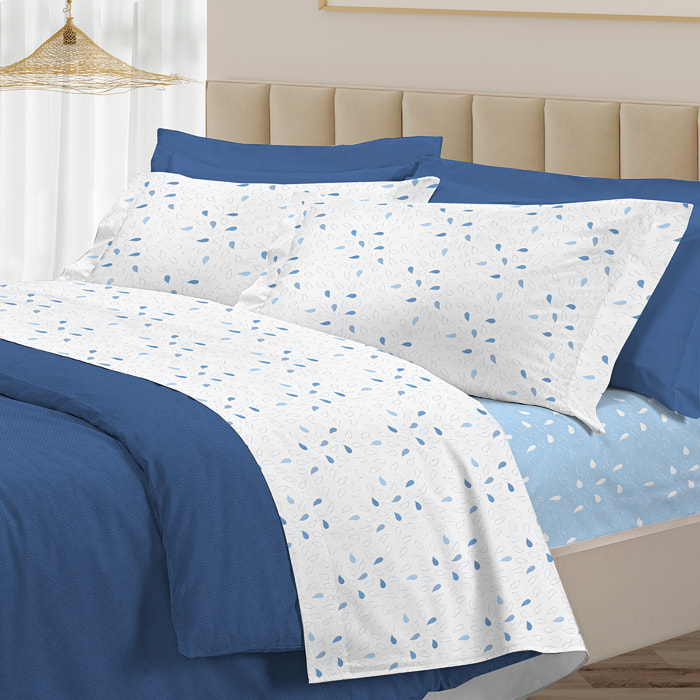 Completo letto goccia azzurro