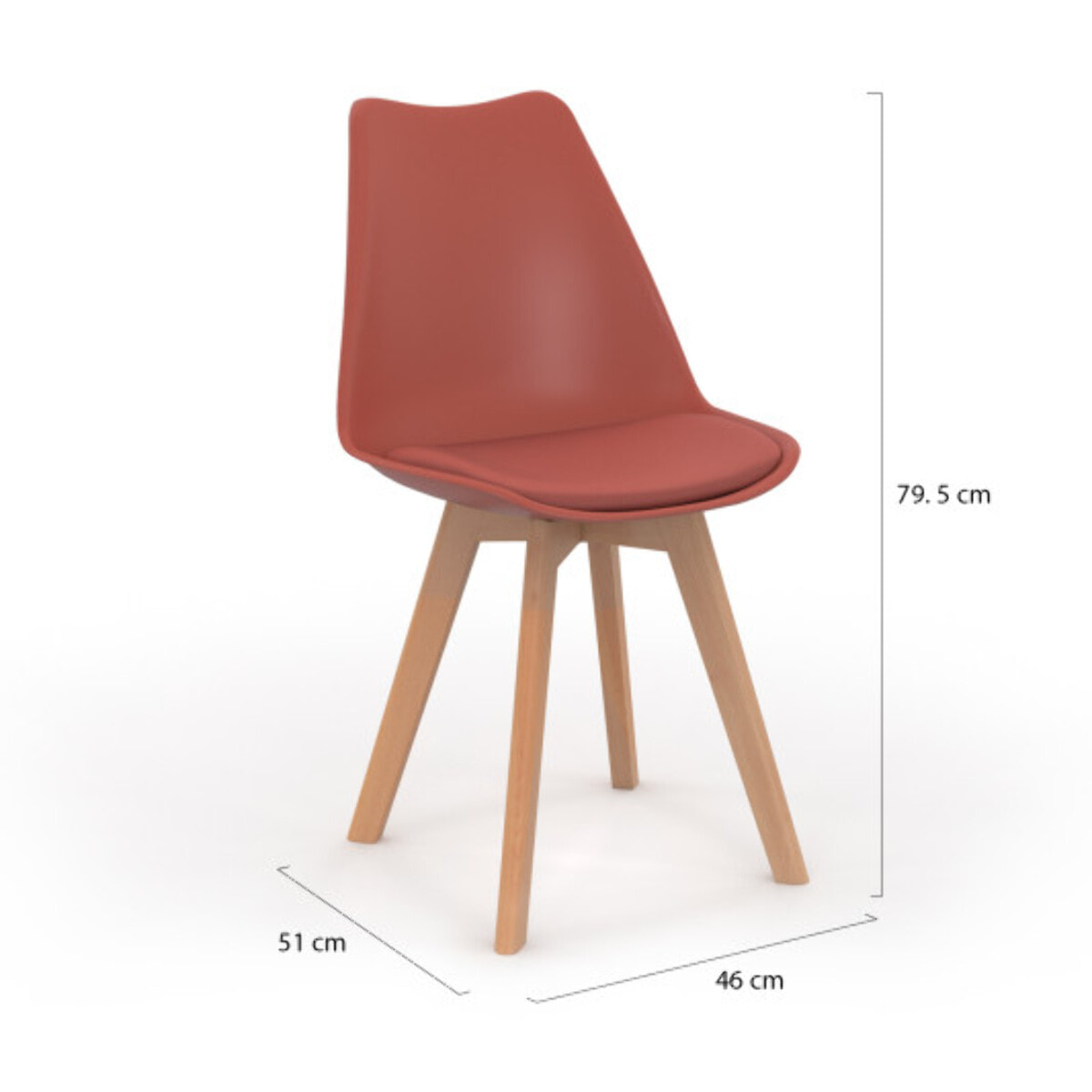 Chaises scandinave Nordia - Mix color - beige, terracotta, gris foncé