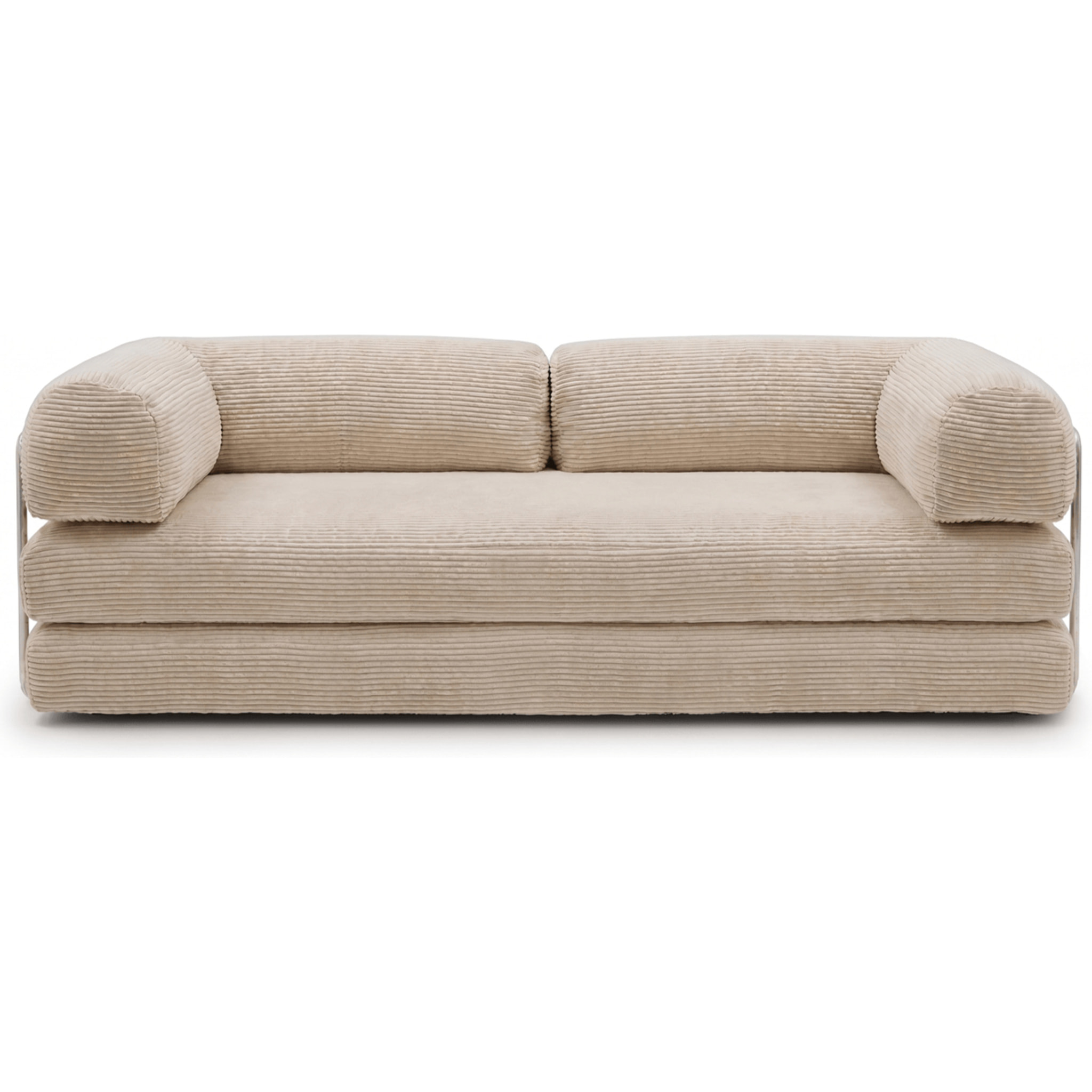 Canapé convertible compressé 3 places en velours côtelé - BUDDY