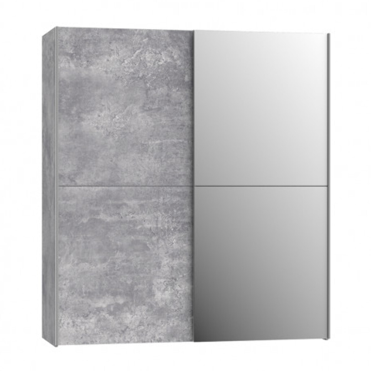 Dressing Armoire 2 portes coulissantes 5 tablettes et 1 miroir - 6 coloris - THAIS