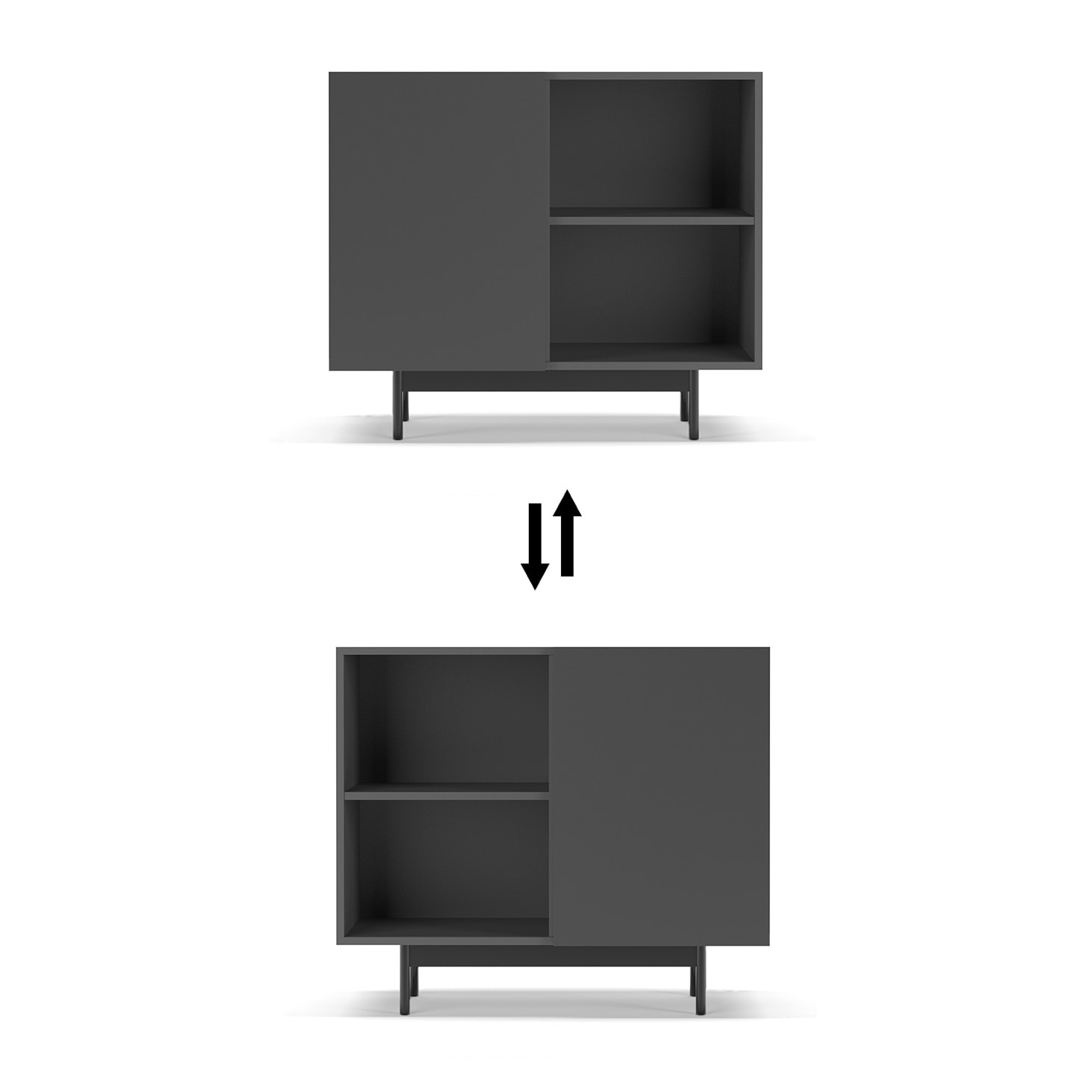 Aparador 1 puerta Printed grafito 78x90x34 cm