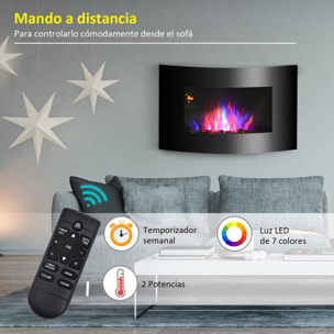 Chimenea Eléctrica de Pared Estufa Eléctrica Calentador 900/1800W Mando 7 Color